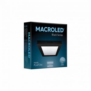 PANEL LED  APLICAR CUADRADO 12W NEGRO MACROLED - Vista 4
