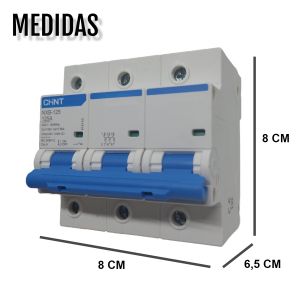 LLAVE TERMICA TRIPOLAR 3X125A 10KA CURVA C CHINT - Vista 3