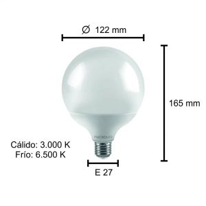 LAMPARA GLOBO GRANDE LED 18W E27 MACROLED - Vista 5