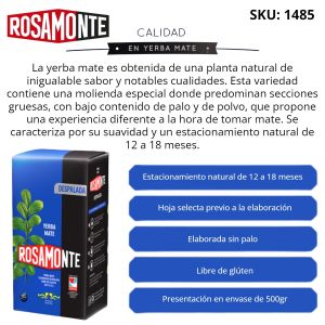 YERBA ROSAMONTE DESPALADA 500 GR X 5 UNIDADES - Vista 3