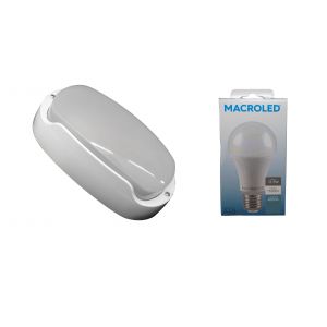 TORTUGA EXTERIOR BLANCO STAR BOX + LAMPARA 11.5W NEUTRO E27 MACROLED - Vista 2