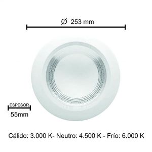 PANEL DE LED CIRCULAR P/EMBUTIR 30W MACROLED - Vista 6